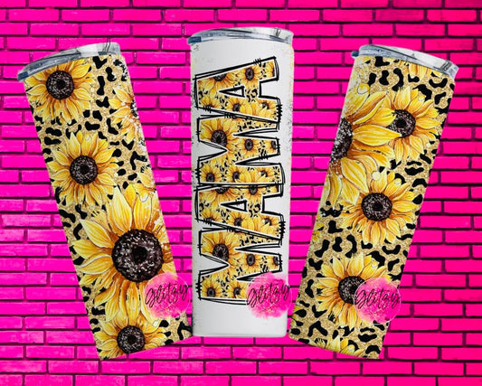 MAMA LEOPARD SUNFLOWER TUMBLER