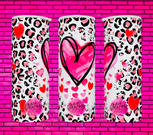 VALENTINE HEART LEOPARD TUMBLER