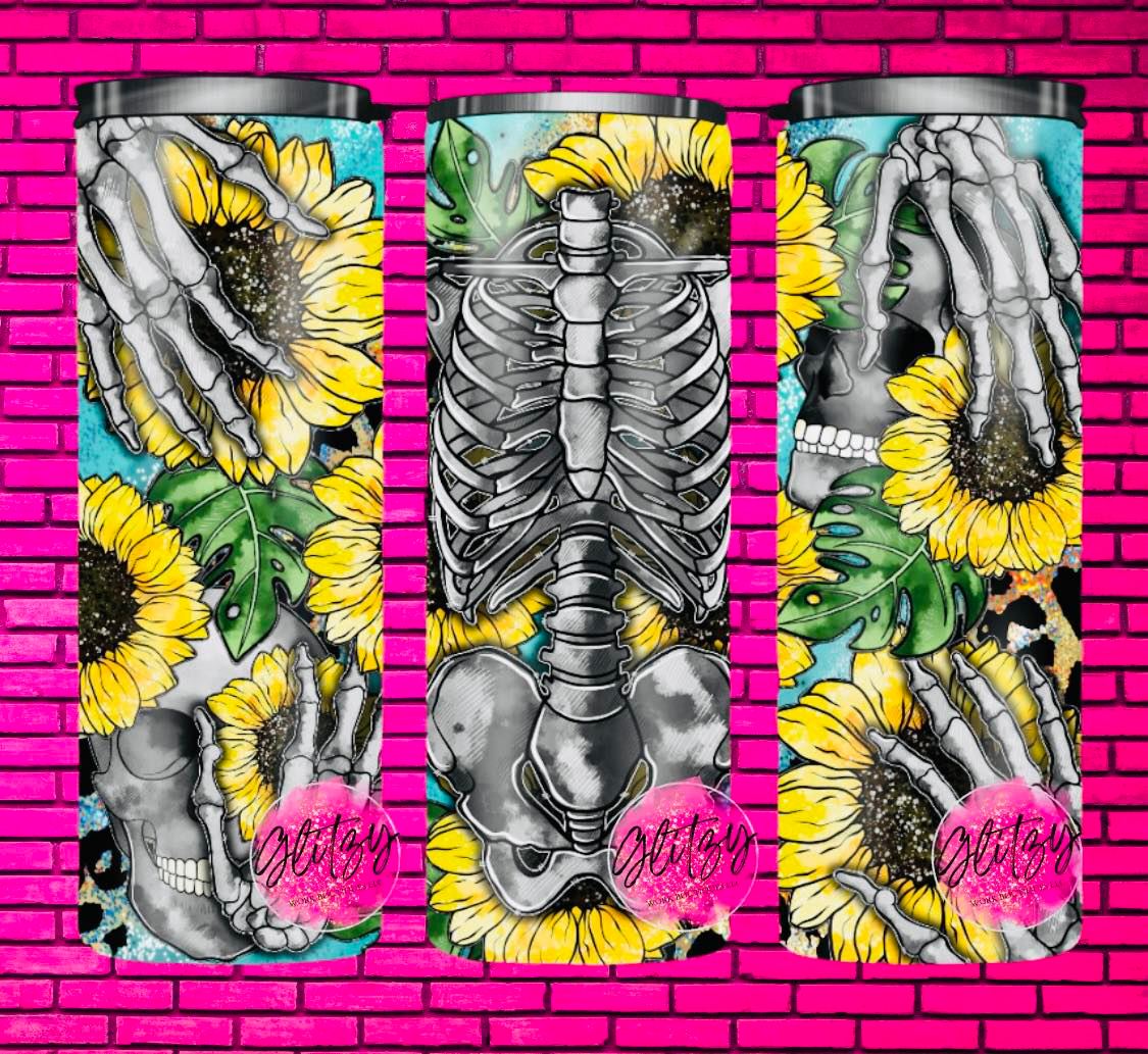 WESTERN SUNFLOWER SKELLY TUMBLER