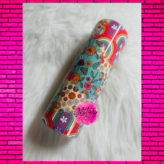RETRO FLORAL MUSHROOM 30OZ TUMBLER