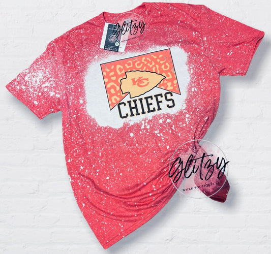 KC CHIEFS Leopard Bleached Tee