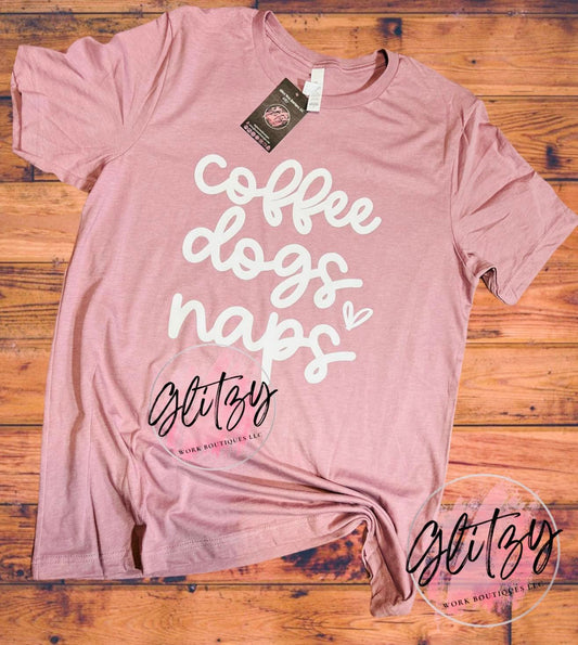 Coffee Dogs Naps Graphic Tee