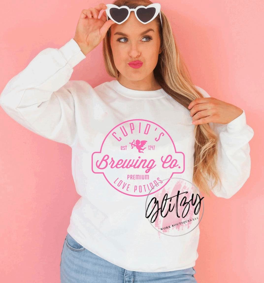 Cupid's Love Potion Graphic Crewneck Sweatshirt