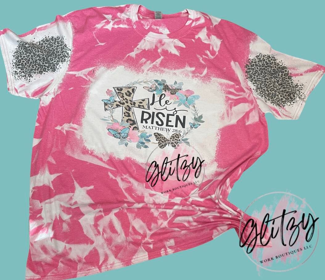 He is Risen Bleached Tee