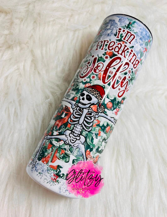 I'm Freaking Jolly Skeleton 20oz Tumbler