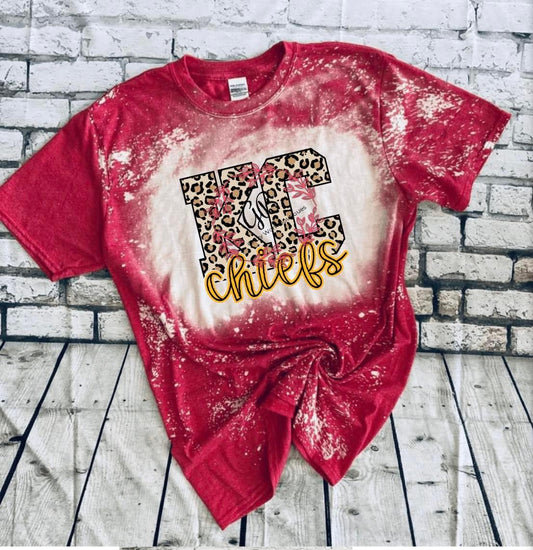 KC Chiefs Leopard Bleached Tee