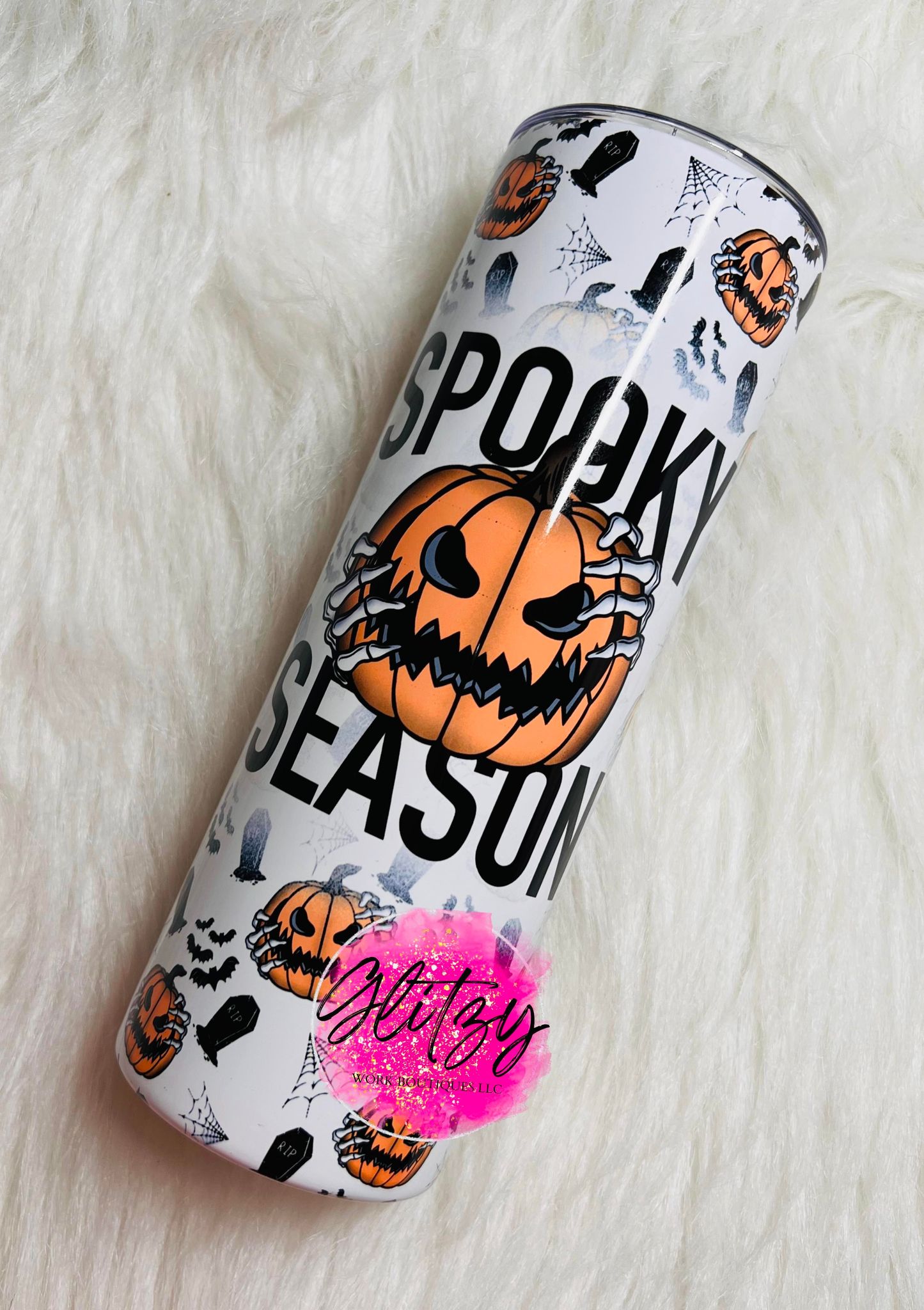 SPOOKY SEASON PUMPKIN SKELETON TUMBLER