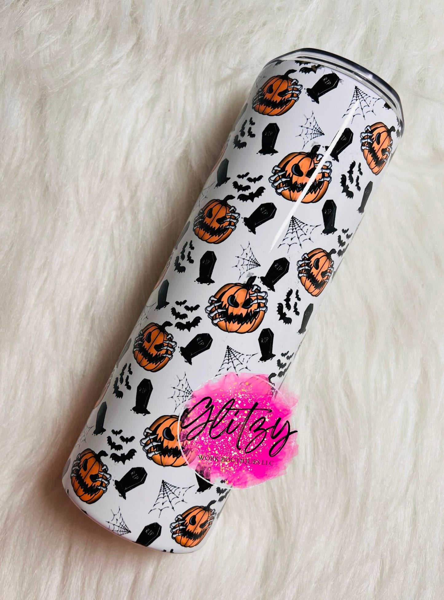 SPOOKY SEASON PUMPKIN SKELETON TUMBLER