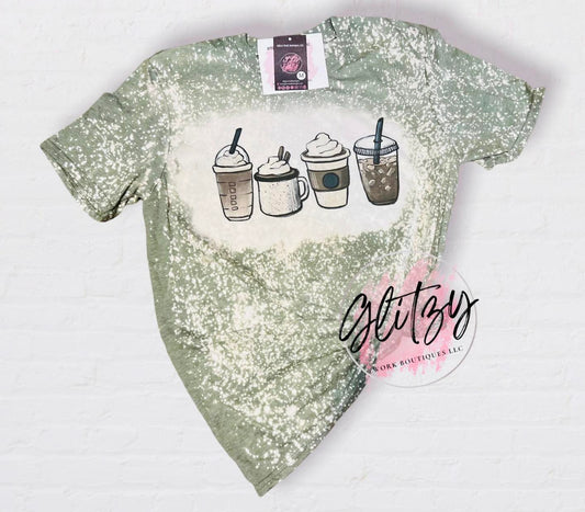 Starbucks Latte, Iced Coffee Bleached Tee