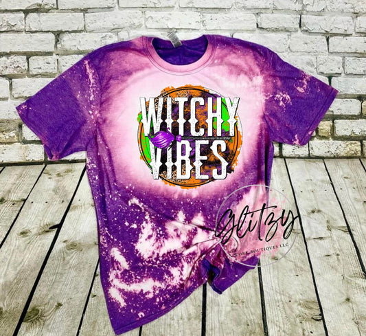 WITCHY VIBES Bleached Tee