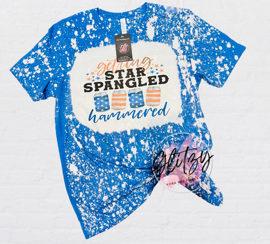 getting STAR SPANGLED hammered Bleached Tee