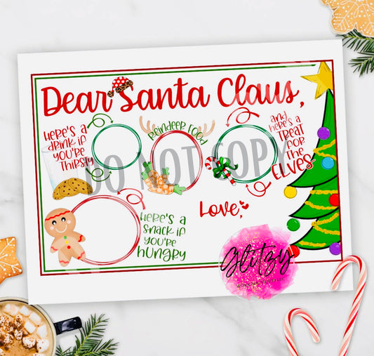 Dear Santa Claus Placemats for Children