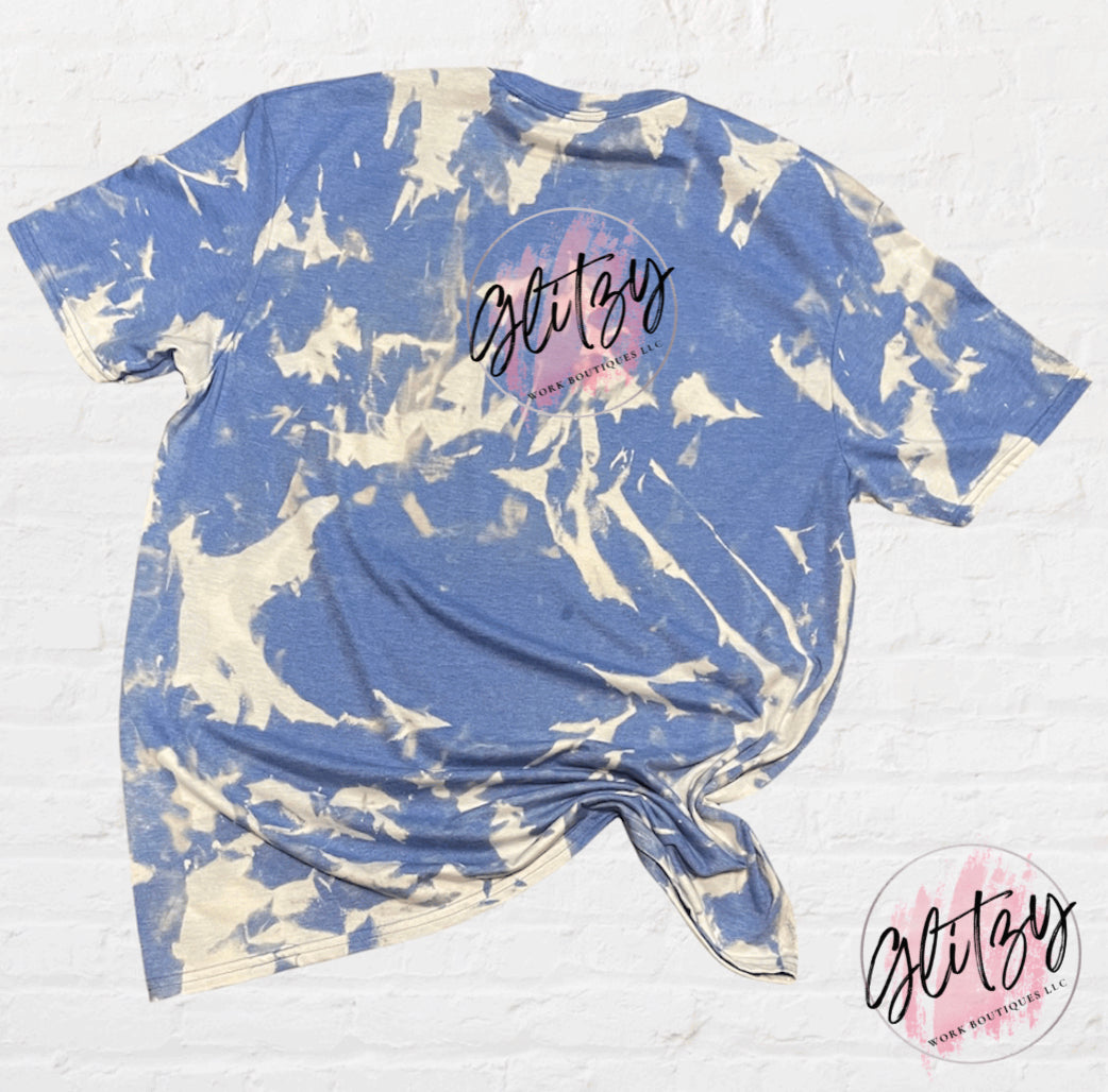 KC Royals Baseball Leopard Heart Bleached Tee