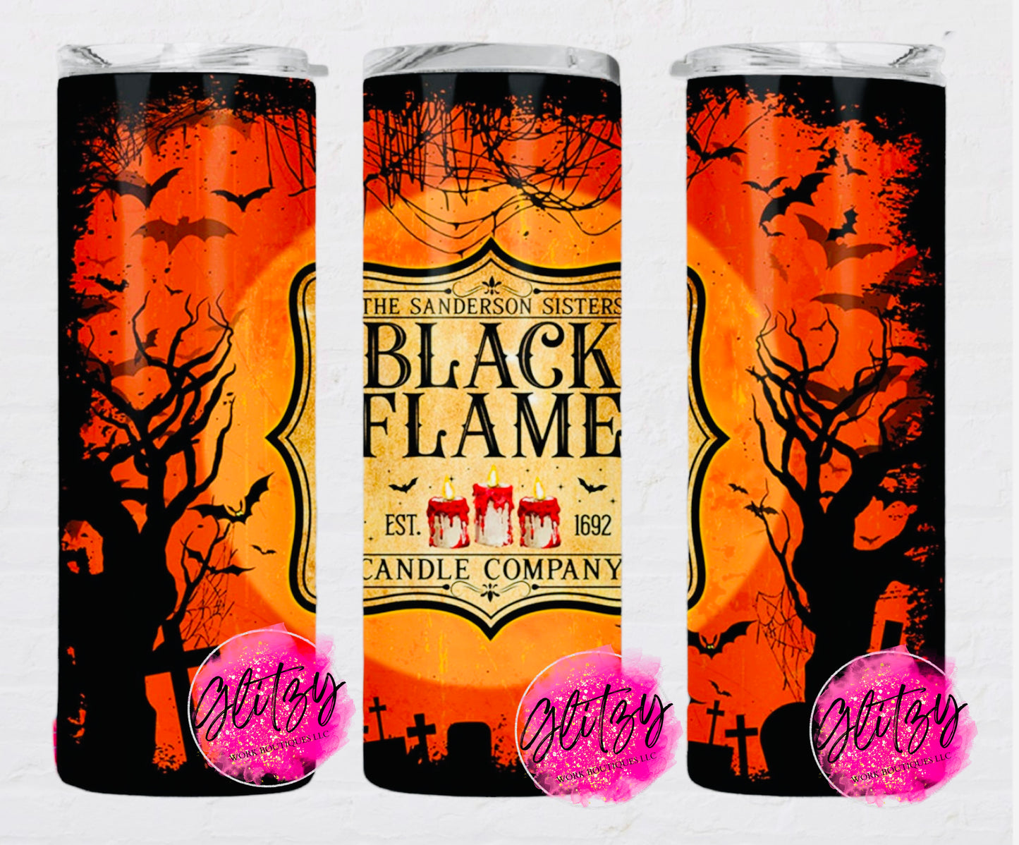 The Sanderson Sisters BLACK FLAME Candle Company 20oz Tumbler