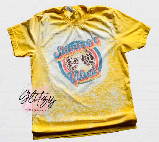 Summer Vibes Bleached Tee