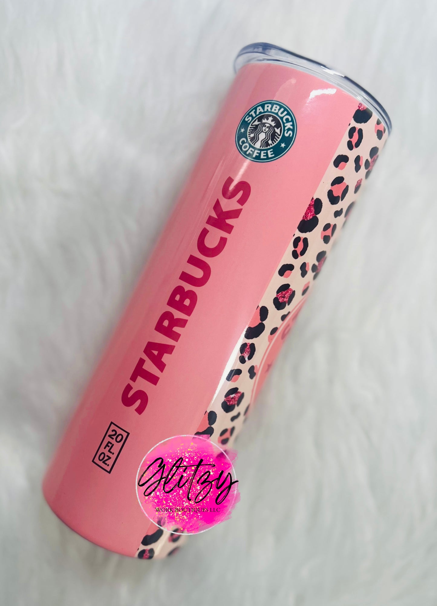 PINK Leopard Starbucks Coffee 20oz Tumbler