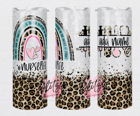 Nurse Life Leopard 20oz Tumbler