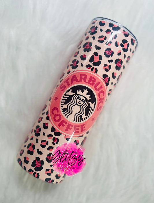 PINK Leopard Starbucks Coffee 20oz Tumbler