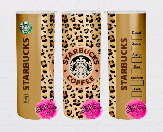 Gold Leopard Starbucks Coffee Tumbler