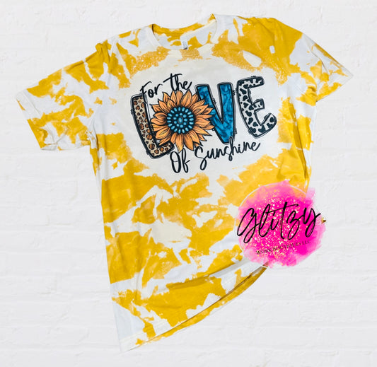 For the LOVE of Sunshine Sunflower Bleached Tee