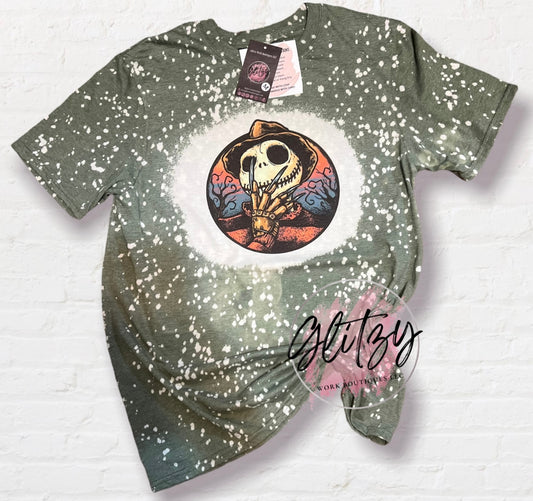 Jack Skellington Freddy Krueger Bleached Tee