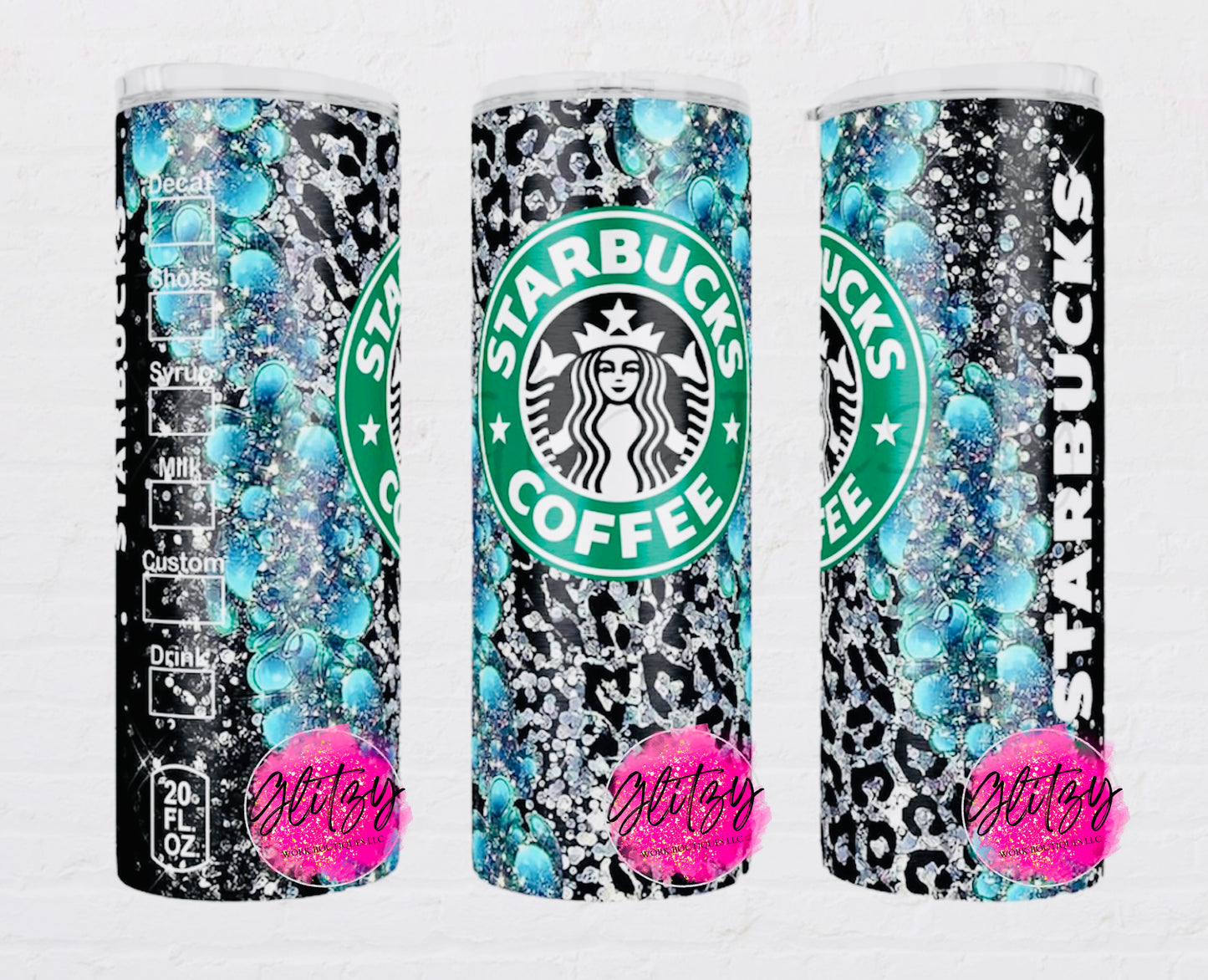 Black Sparkle Chunky Glittered Starbucks Coffee Tumbler