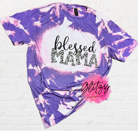 blessed MAMA Leopard Bleached Tee