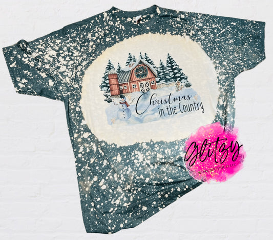 Christmas in the Country Bleached Tee