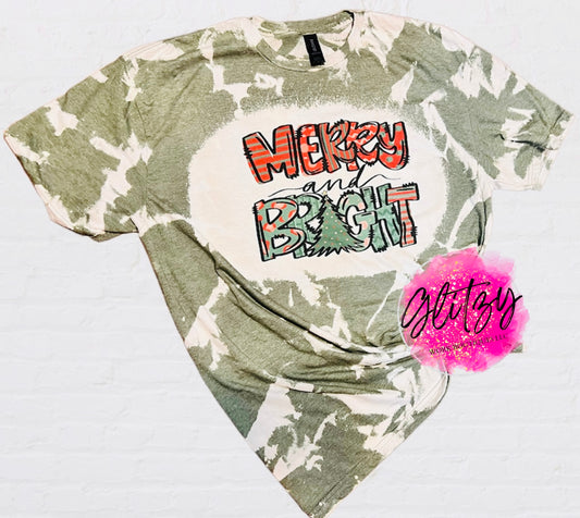 MERRY AND BRIGHT Bleached Tee