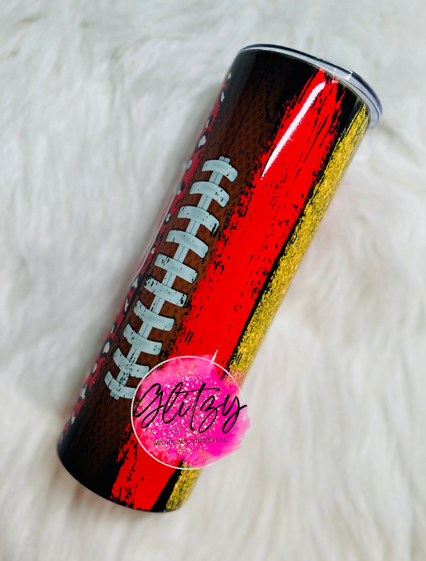 BIG RED Leopard Brush Stroke Tumbler