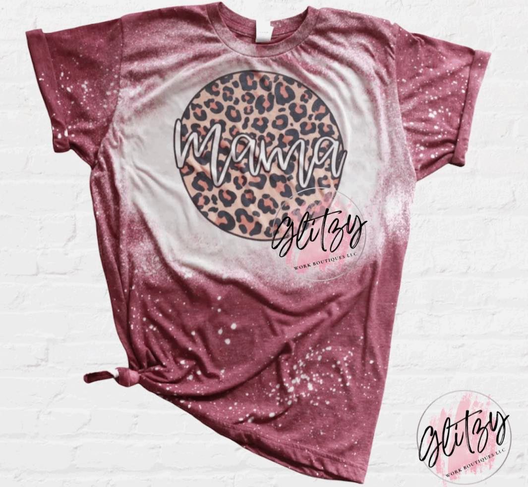 Mama Leopard Bleached Tee