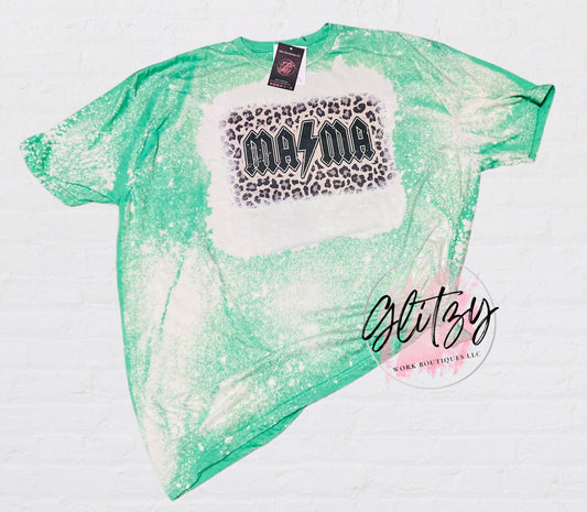 MAMA LIGHTNING BOLT LEOPARD Bleached Tee